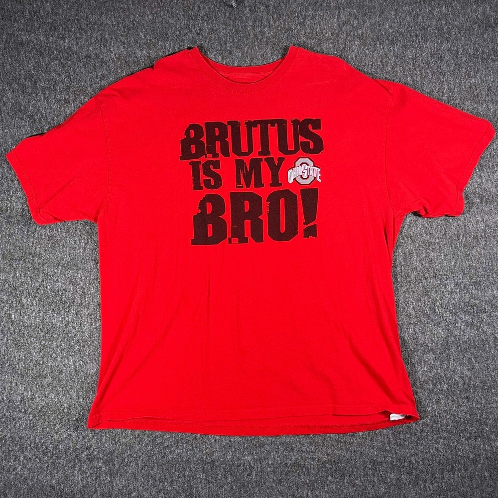 Ohio State Buckeyes‎ Brutus is My Bro Red 4th and 1 T-Shirt Men's 2XL